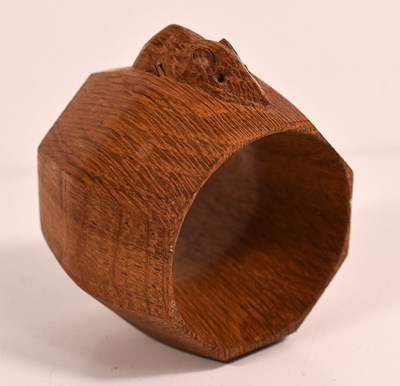 Lot 195 - A Robert "Mouseman" Thompson oak napkin ring,...