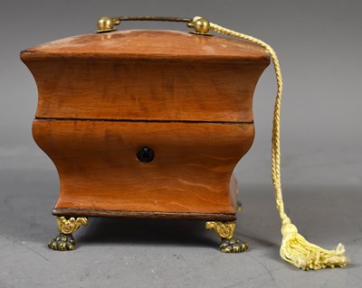 Lot 185 - An antique walnut sewing box of small...