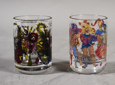 Lot 243 - Two German shot glasses, one decorated with...