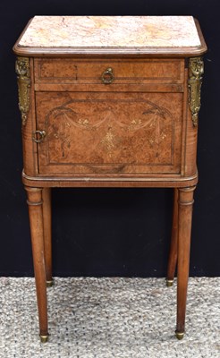 Lot 614 - A 19th century French bedside cabinet with...