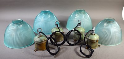 Lot 405 - A group of four Holophane glass prismatic...