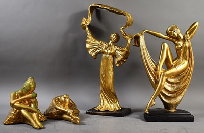 Lot 344 - A Crosa Art Deco style figural lamp base,...