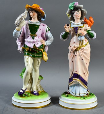 Lot 215 - A pair of 20th German figurines in period...