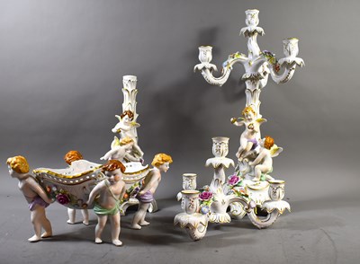 Lot 331 - A pair of German Plaue Schierholz porcelain...