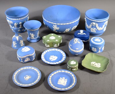 Lot 219 - A quantity of Wedgewood blue and green...