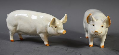 Lot 264 - Two Beswick pottery pigs: CH Wall Queen 40,...
