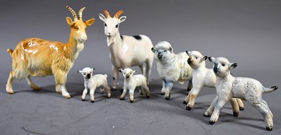 Lot 286 - A group of Beswick, to include a goat, sheep...