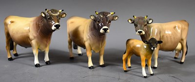 Lot 284 - Two Beswick pottery Jersey bulls; Dunsley Coy...