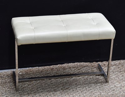 Lot 602 - A 20th century white leather and chrome...