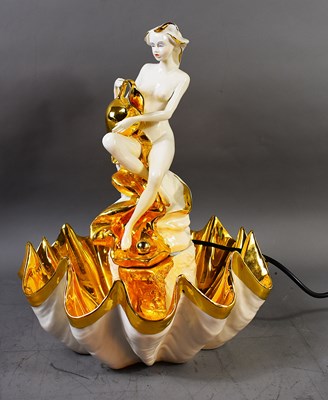 Lot 282 - A Capo de Monte porcelain table lamp /...