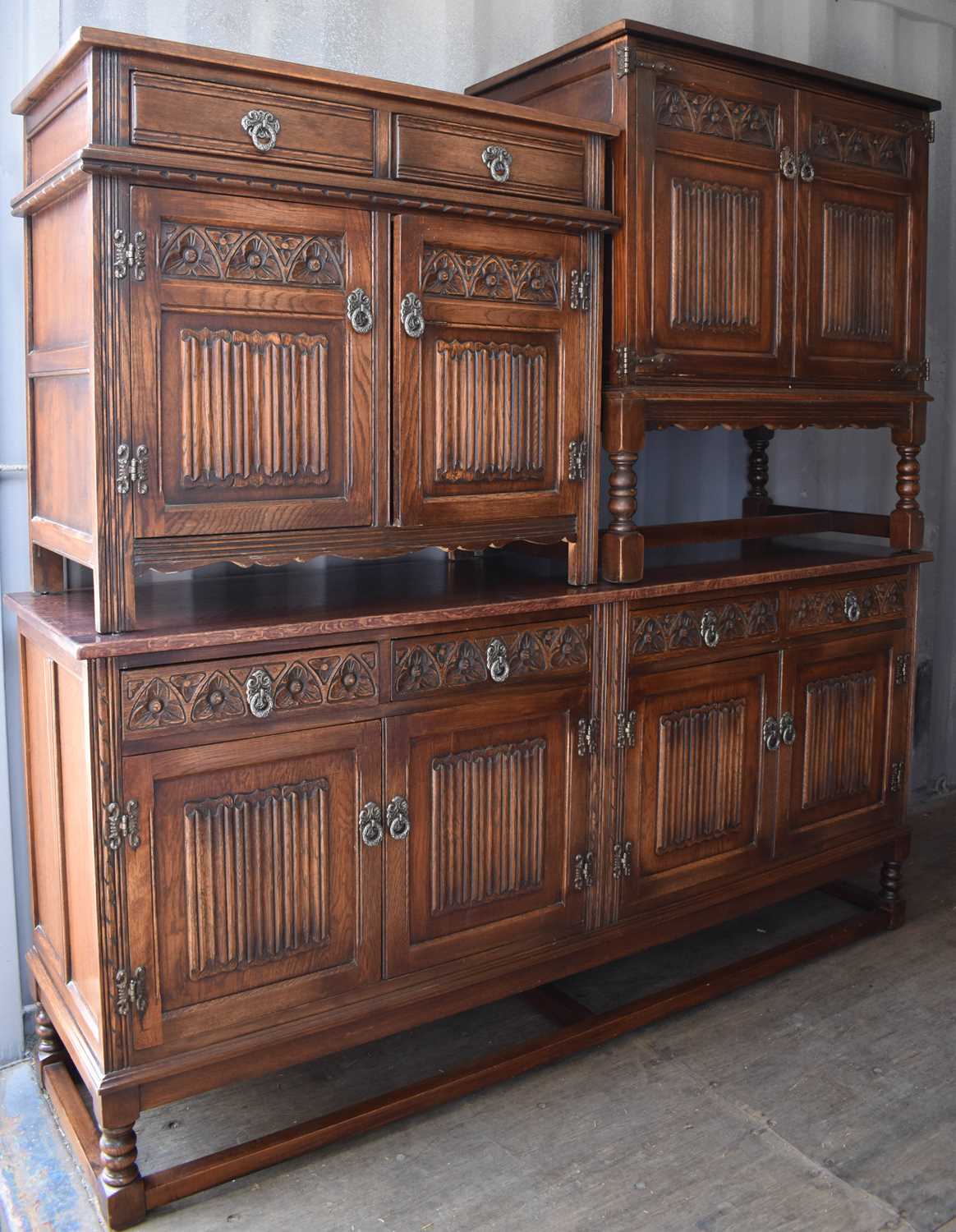 Lot 222 - A group of Old Charm furniture, including long...