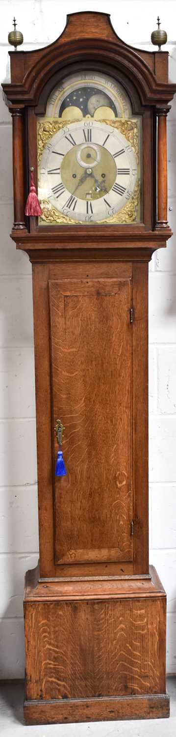 Lot 69 - A late 18th century oak longcase clock by...